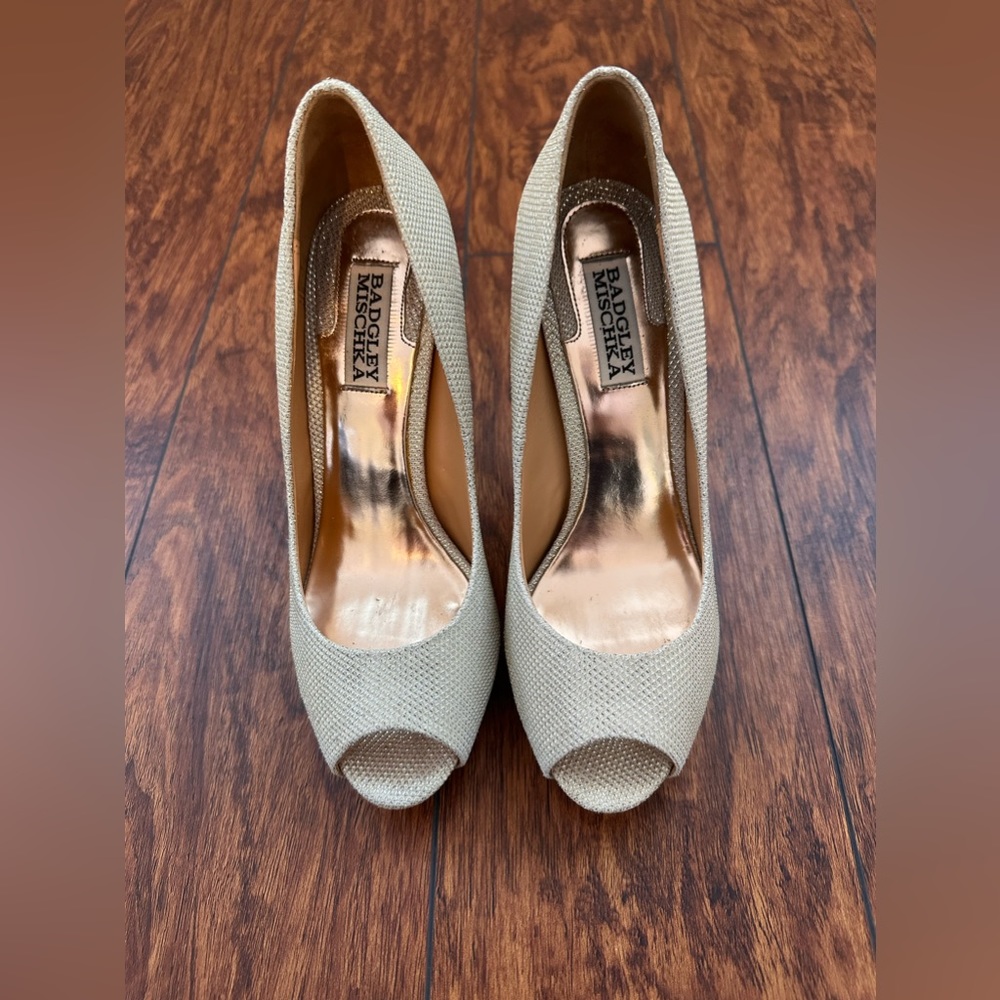 Badgley Mischka Metallic Gold Platforms